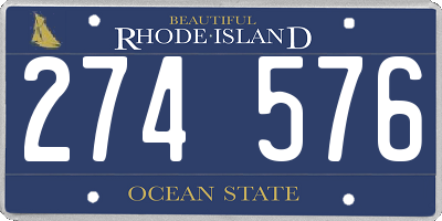 RI license plate 274576