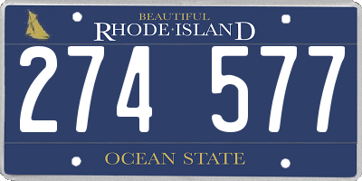 RI license plate 274577