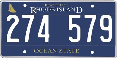 RI license plate 274579