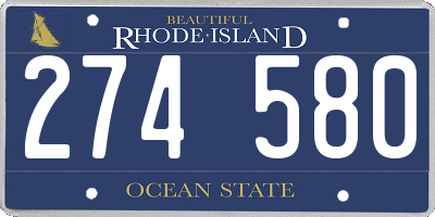 RI license plate 274580