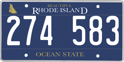 RI license plate 274583