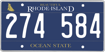 RI license plate 274584