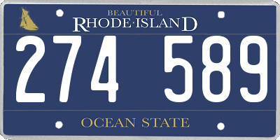 RI license plate 274589