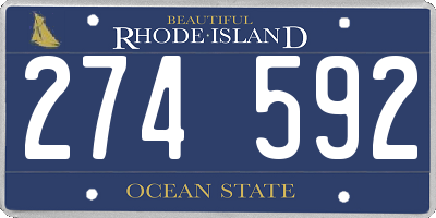 RI license plate 274592