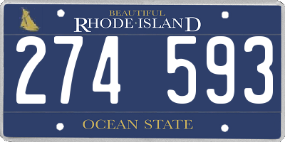 RI license plate 274593