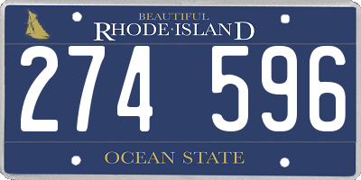 RI license plate 274596