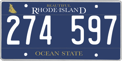 RI license plate 274597