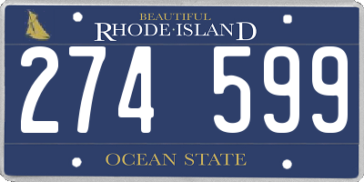 RI license plate 274599