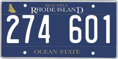 RI license plate 274601