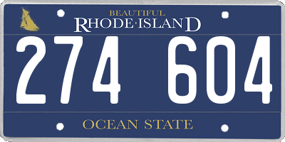 RI license plate 274604