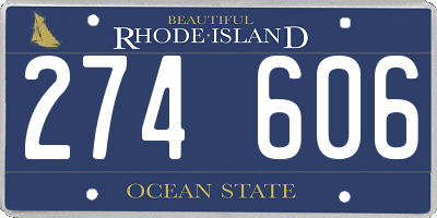 RI license plate 274606