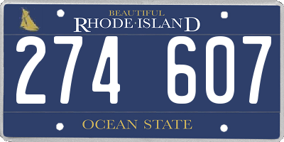 RI license plate 274607