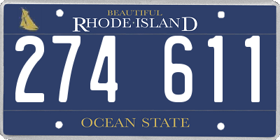 RI license plate 274611