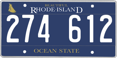 RI license plate 274612
