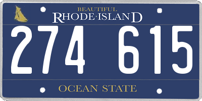 RI license plate 274615