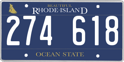 RI license plate 274618