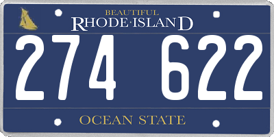 RI license plate 274622