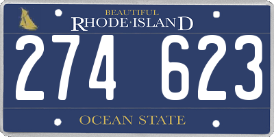 RI license plate 274623