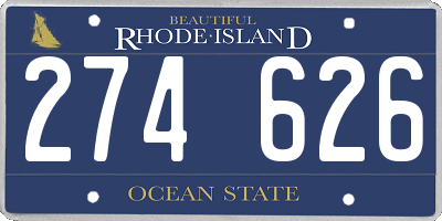 RI license plate 274626