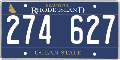 RI license plate 274627