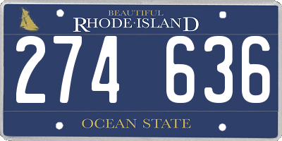 RI license plate 274636