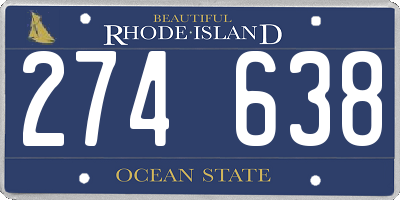 RI license plate 274638