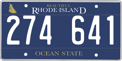RI license plate 274641