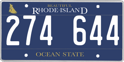 RI license plate 274644