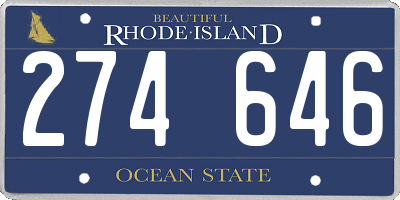 RI license plate 274646