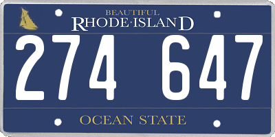 RI license plate 274647