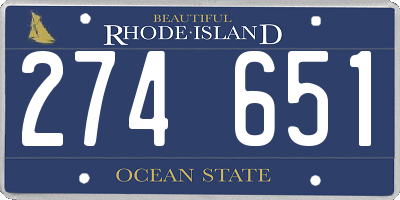 RI license plate 274651