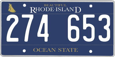 RI license plate 274653