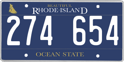 RI license plate 274654
