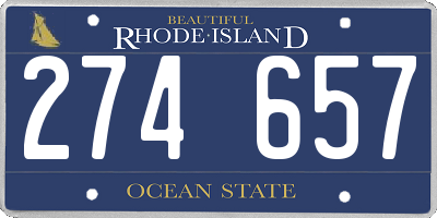 RI license plate 274657