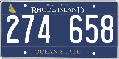 RI license plate 274658