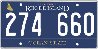 RI license plate 274660