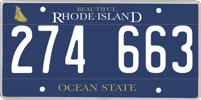 RI license plate 274663