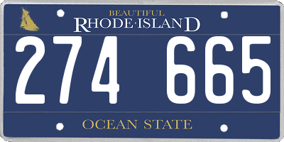 RI license plate 274665
