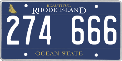 RI license plate 274666