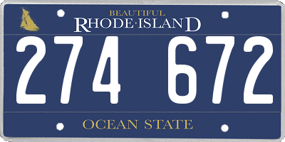 RI license plate 274672