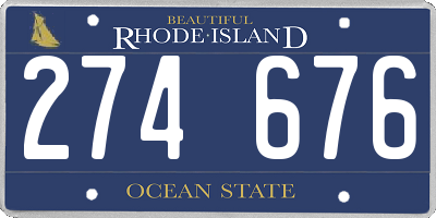 RI license plate 274676