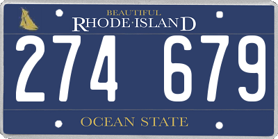 RI license plate 274679