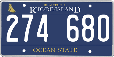 RI license plate 274680