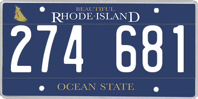 RI license plate 274681