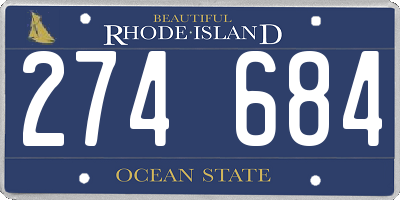 RI license plate 274684