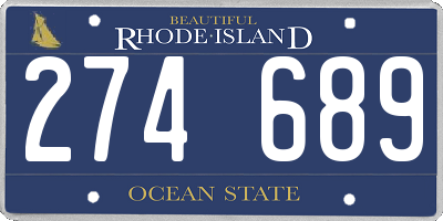 RI license plate 274689