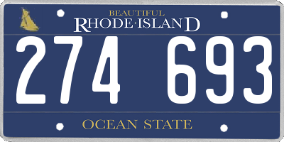 RI license plate 274693