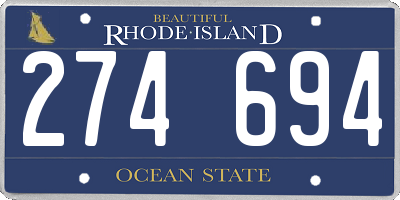 RI license plate 274694
