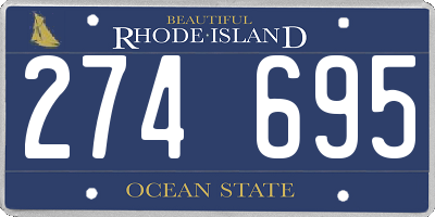 RI license plate 274695