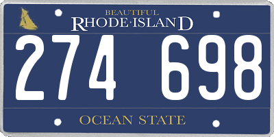 RI license plate 274698